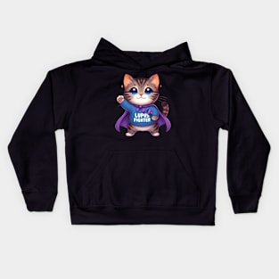 Cute Cat Lupus Fighter: A Feline Warrior's Tale Kids Hoodie